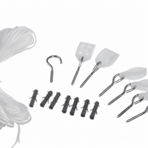 KIT REPARO VARAL TETO C/ CORDA PE E GANCHO BRANCO - COD 7010