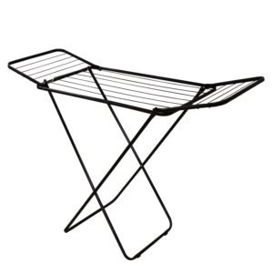 VARAL DE CHÃO AÇO SLIM 2 ABAS PRETO - COD 9603