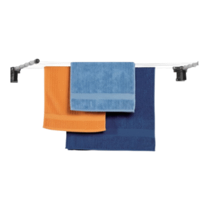 VARAL DE MURO COMPLETO ALUMÍNIO/PLÁSTICO PRETO - COD 7389