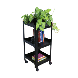 CARRINHO EM AÇO COM 3 ANDARES FLOW BLACK - COD 4023