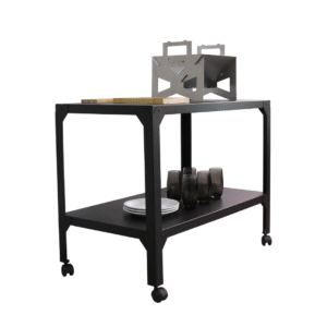 CARRINHO GRANDE EM AÇO COM 2 ANDARES FLOW BLACK - COD 9041